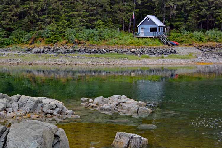 small shed on coastline